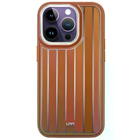 Fuchsia İphone 14 Pro Max Uyumlu Hbc-190 Kolaj Kahverengi Kılıf