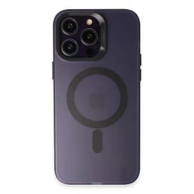 Fuchsia İphone 14 Pro Max Uyumlu Mateks Kablosuz Şarj Özellikli Derin Mor Kılıf