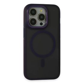 Fuchsia İphone 14 Pro Max Uyumlu Rocky Kablosuz Şarj Özellikli Derin Mor Kılıf