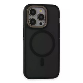 Fuchsia İphone 14 Pro Max Uyumlu Rocky Kablosuz Şarj Özellikli Siyah Kılıf