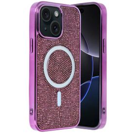 Fuchsia İphone 15 İle Uyumlu Helen Derin Mor Kablosuz Şarj Özellikli Kapak