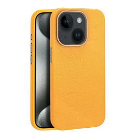 Fuchsia İphone 15 İle Uyumlu Kılıf Wonder Turuncu Deri Kablosuz Şarj Özellikli Kapak