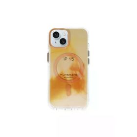 Fuchsia İphone 15 İle Uyumlu Phantom Gold Kablosuz Şarj Özellikli Kapak