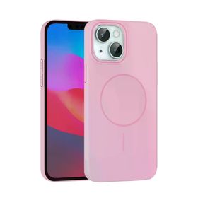 Fuchsia İphone 15 İle Uyumlu Plus Broş Pembe Kablosuz Şarj Özellikli Kapak