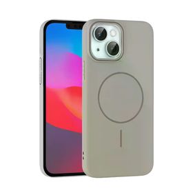 Fuchsia İphone 15 İle Uyumlu Plus Broş Titan Gri Kablosuz Şarj Özellikli Kapak
