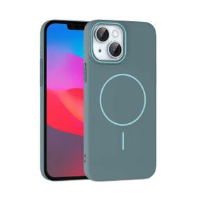 Fuchsia İphone 15 İle Uyumlu Plus Broş Turkuaz Kablosuz Şarj Özellikli Kapak