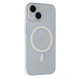 Fuchsia İphone 15 İle Uyumlu Plus Tuna Şeffaf Pc Slim Kablosuz Şarj Özellikli Kapak