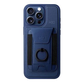 Fuchsia İphone 15 Pro İle Uyumlu Hbc-228 Havana Lacivert Magnet Kartvizitli Kapak