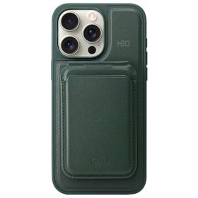 Fuchsia İphone 15 Pro İle Uyumlu Hbc-247 Atina Koyu Yeşil Kartvizitli Kapak