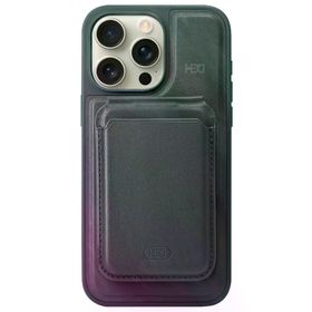 Fuchsia İphone 15 Pro İle Uyumlu Hbc-247 Atina Koyu Yeşil Kartvizitli Kapak