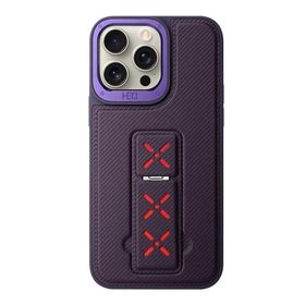Fuchsia İphone 15 Pro İle Uyumlu Hbc-248 Lima Derin Mor Standlı Kapak
