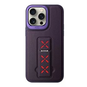 Fuchsia İphone 15 Pro İle Uyumlu Hbc-248 Lima Derin Mor Standlı Kapak