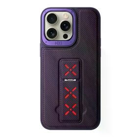 Fuchsia İphone 15 Pro İle Uyumlu Hbc-248 Lima Derin Mor Standlı Kapak