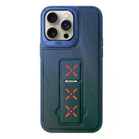 Fuchsia İphone 15 Pro İle Uyumlu Hbc-248 Lima Lacivert Standlı Kapak