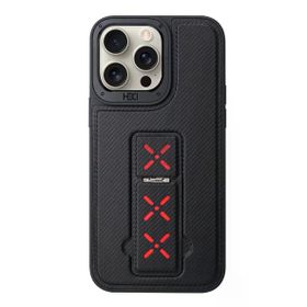 Fuchsia İphone 15 Pro İle Uyumlu Hbc-248 Lima Siyah Standlı Kapak