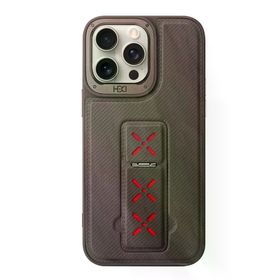 Fuchsia İphone 15 Pro İle Uyumlu Hbc-248 Lima Titan Gri Standlı Kapak