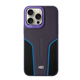 Fuchsia İphone 15 Pro İle Uyumlu Hbc-264 Lambor Derin Mor Karbon Fiber Sport Kapak