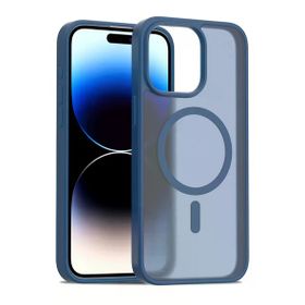 Fuchsia İphone 15 Pro İle Uyumlu Jota Lacivert Kablosuz Şarj Özellikli Kapak