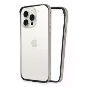 Fuchsia İphone 15 Pro İle Uyumlu Land Bumper Titan Gri Koruma Kapak