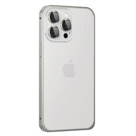 Fuchsia İphone 15 Pro İle Uyumlu Metal Bumper Gri Mat Kapak