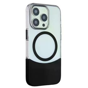 Fuchsia İphone 15 Pro İle Uyumlu Pc Suit Siyah Kablosuz Şarj Özellikli Kapak