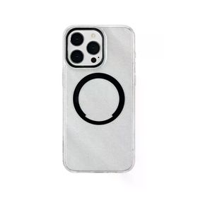Fuchsia İphone 15 Pro İle Uyumlu Tanya Desen 5 Kablosuz Şarj Özellikli Kapak