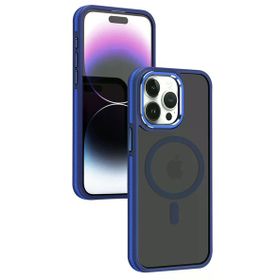 Fuchsia İphone 15 Pro İle Uyumlu Winner Lacivert Kablosuz Şarj Özellikli Kapak