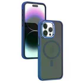 Fuchsia İphone 15 Pro İle Uyumlu Winner Lacivert Kablosuz Şarj Özellikli Kapak