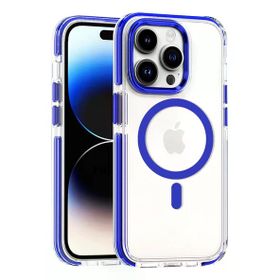 Fuchsia İphone 15 Pro Max İle Uyumlu Bella Mavi Kablosuz Şarj Özellikli Kapak
