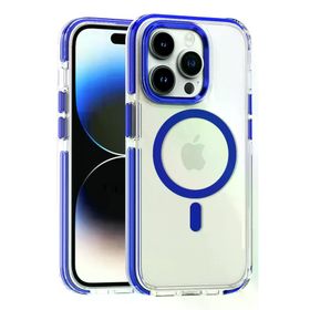 Fuchsia İphone 15 Pro Max İle Uyumlu Bella Mavi Kablosuz Şarj Özellikli Kapak