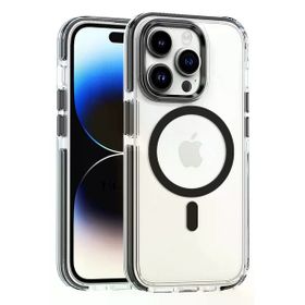 Fuchsia İphone 15 Pro Max İle Uyumlu Bella Siyah Kablosuz Şarj Özellikli Kapak