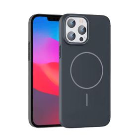 Fuchsia İphone 15 Pro Max İle Uyumlu Broş Füme Kablosuz Şarj Özellikli Kapak