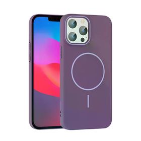 Fuchsia İphone 15 Pro Max İle Uyumlu Broş Mor Kablosuz Şarj Özellikli Kapak