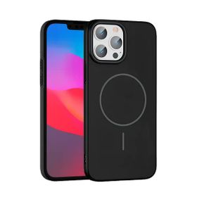 Fuchsia İphone 15 Pro Max İle Uyumlu Broş Siyah Kablosuz Şarj Özellikli Kapak