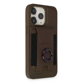 Fuchsia İphone 15 Pro Max İle Uyumlu Hbc-228 Havana Titan Gri Magnet Kartvizitli Kapak