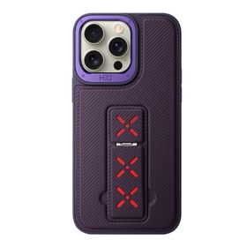 Fuchsia İphone 15 Pro Max İle Uyumlu Hbc-248 Lima Derin Mor Standlı Kapak