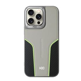 Fuchsia İphone 15 Pro Max İle Uyumlu Hbc-264 Lambor Natural Grey Karbon Fiber Sport Kapak