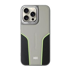 Fuchsia İphone 15 Pro Max İle Uyumlu Hbc-264 Lambor Natural Grey Karbon Fiber Sport Kapak