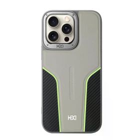 Fuchsia İphone 15 Pro Max İle Uyumlu Hbc-264 Lambor Natural Grey Karbon Fiber Sport Kapak