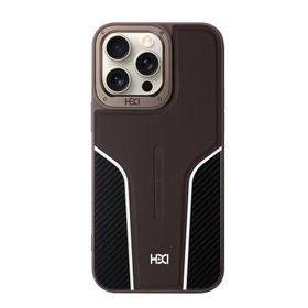 Fuchsia İphone 15 Pro Max İle Uyumlu Hbc-264 Lambor Titan Gri Karbon Fiber Sport Kapak