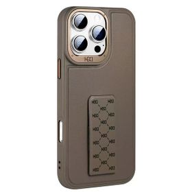 Fuchsia İphone 15 Pro Max İle Uyumlu Hbc-265 Madrid Titan Gri Kablosuz Şarj Özellikli Standlı Kapak