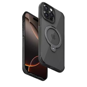 Fuchsia İphone 15 Pro Max İle Uyumlu Hbc-338 Andes Siyah Kablosuz Şarj Özellikli Standlı Kapak