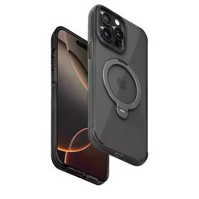 Fuchsia İphone 15 Pro Max İle Uyumlu Hbc-338 Andes Siyah Kablosuz Şarj Özellikli Standlı Kapak
