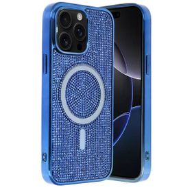 Fuchsia İphone 15 Pro Max İle Uyumlu Helen Lacivert Kablosuz Şarj Özellikli Kapak