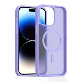 Fuchsia İphone 15 Pro Max İle Uyumlu Jota Lila Kablosuz Şarj Özellikli Kapak