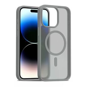 Fuchsia İphone 15 Pro Max İle Uyumlu Jota Titan Gri Kablosuz Şarj Özellikli Kapak