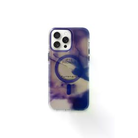 Fuchsia İphone 15 Pro Max İle Uyumlu Phantom Mor Kablosuz Şarj Özellikli Kapak