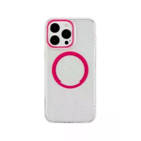 Fuchsia İphone 15 Pro Max İle Uyumlu Tanya Desen 6 Kablosuz Şarj Özellikli Kapak
