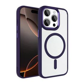 Fuchsia İphone 15 Pro Max İle Uyumlu Terea Derin Mor Kablosuz Şarj Özellikli Kapak