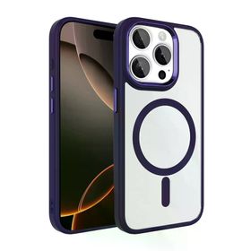 Fuchsia İphone 15 Pro Max İle Uyumlu Terea Derin Mor Kablosuz Şarj Özellikli Kapak